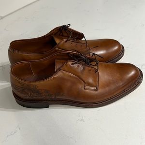 GORGEOUS CUSTOM NEW ALLEN EDMONDS LEEDS BROWN OXFORDS ETCHED W/EAGLE 10.5 D